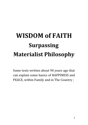 WISDOM of FAITH Surpassing Materialist Philosophy